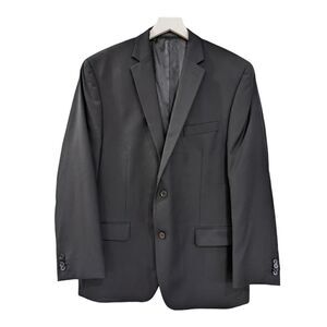 LIKE NEW Michael Kors 100% Wool Men's Solid Black Two Button Blazer Size 44R